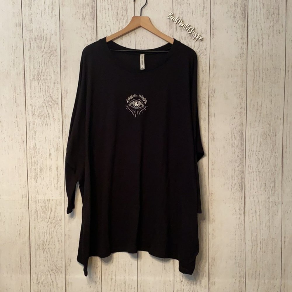 *Witching Hour Baby Goth Eye It'll End in Tears Oversized Sweater in XL
